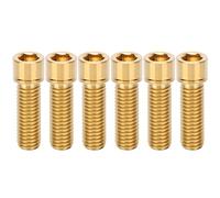 6 pezzi M8X25mm Gambo dell'auricolare vite per manubrio bullone in lega in lega in lega di ricambio Accessorio ad alta resistenza CNC durevole leggero Machined per mountain bike (D'oro)