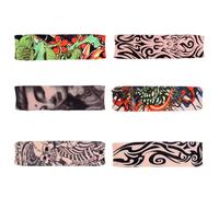 6 Pezzi Manicotti Copri Tatuaggi Estivi in Poliestere per Braccia | Motivo Fresco e Design Unico, Comodi da Indossare, Lavabili e Riutilizzabili per Golf, Giardinaggio e Uscite