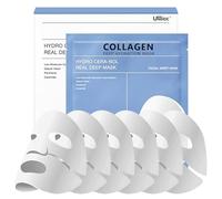 6 Pezzi Maschera Viso al Collagene, Bio Collagen Real Deep Mask, Maschera Collagene Viso, Film di collagene puro, Riduce le Linee Sottili e le Rughe, Minimizzare i Pori, Migliorare l'elasticità