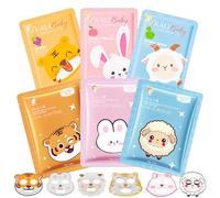 6 Pezzi Maschere Viso Bambina, Maschera Viso Animali, Maschera viso Antirughe, Maschere viso in Tessuto, per Azione Idratante, Detergente, Kit Skin Care Bambina