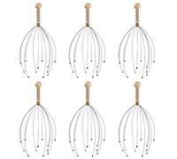 6 Pezzi Massaggiatore Multitool Massaggiatori Portatili Grattacapo Attrezzo Multistrumenti Strumento Multiuso Acciaio e Legno. Multifunzione Accaparratore Di Testa