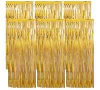 6 Pezzi Metalliche Tinsel Tende di Stagnola, 1x2m Stelle Filanti, Sfondo a Tendina, Orpelli e Festoni Lamina Frangia, Frange Luccicante, Decorazione Glitter per Feste di Compleanno, Foto, Sfondo