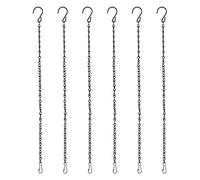 6 pezzi Metallo Catena Sospesa,Appesa Pianta Catena ,50cm,catene da appendere con ganc per Giardino, Fioriere, Lanterne, Ornamenti e Mangiatoie per Uccelli (Nero)