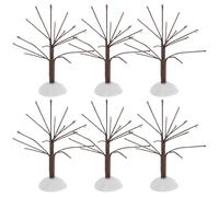 6 Pezzi Mini Albero Modello Realistico per Paesaggi in Miniatura | Colore Caffè, Ferro e Plastica, per Villaggi Festivi e Uffici, Accessorio per Scenari Ferroviari