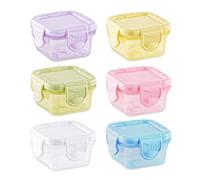 6 Pezzi Mini Contenitori con Coperchio per Alimenti, 60ml Contenitori Plastica per Alimenti, Riutilizzabili Contenitori Ermetici per Alimenti Piccoli, per Insalate, Marmellate, Condimenti