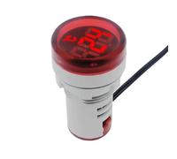 6 pezzi Mini indicatore LED 22 mm rotondo display digitale termometro misuratore-20 ℃ ~ 199 ℃ tensione AC50-380 V sonda di rilevamento della temperatura filo(RED)