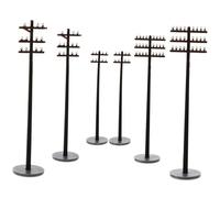 6 Pezzi mini palo telefonico poli tavola di sabbia pali telegrafici in miniatura modello in plastica dei pali del telegrafo micro pali telegrafici palo telefonico in miniatura AbS