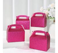 6 pezzi Mini scatole regalo con brillantini rosa, articoli per confezionamento di feste di compleanno a tema rosa, scatole regalo per matrimoni, decorazioni per baby shower, scatole per confezioni da 