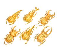 6 Pezzi Modello Realistico di Insetti Scarabeo in PVC per Decorazioni di Halloween Oggetto Spaventoso per Giardino, Giocattolo Durevole per Scherzi, Oro/Come Mostrano Le Immagini (#1)