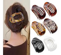 6 Pezzi Mollette Capelli Donna, Pinze per Capelli Adatto a Capelli Spessi e Sottili, Antiscivolo, Eleganti Mollettone Capelli Donna, Nuove Forcine Piatte dal Design Curvo Accessori Capelli