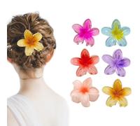 6 Pezzi Mollette Capelli Fiori CHUNLINLAODA-Mollette Capelli Donna Fiori Pinze per Capelli Fiori Fermagli per Capelli con Fiori di Plumeria Pinze Fiori Mollettone Accessori Capelli per Ragazze