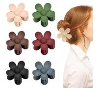 6 Pezzi Mollettone Capelli Grande, Fermagli per capelli a fiori opachi, Mollettoni Capelli Donna Plastica, Capelli Antiscivolo Per Donne Ragazze,per Donne e Ragazze Capelli Spessi, 6 colori…