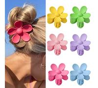 6 Pezzi Mollettone Capelli Grande, Fermagli per capelli a fiori opachi, Mollettoni Capelli Donna Plastica, per Donne e Ragazze Capelli Spessi, Trucco, Bagno, 6 colori…