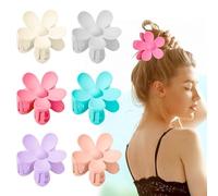 6 Pezzi Mollettone Capelli Pinze per Capelli di Fiori Donna Plastica, Mollettone Capelli Donna Elegante Antiscivolo Pinze per Capelli di Fiori, Flower Claw Clip, Per donne con acconciature multiple