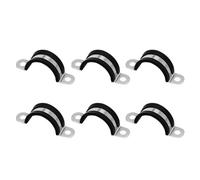 6 pezzi Morsetto for cavi in acciaio inossidabile for isolato in gomma nera(42mm)