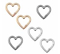 6 Pezzi Moschettone a Forma di Cuore Portachiavi a Cuore Carabino di Cuores