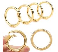 6 Pezzi Moschettoni per Borse,Scatto Molla Rotonda Moschettone Rotondo,Anelli per Portachiavi,Anelli Solidi Con Moschettone per Connettori Clip Girevoli,Portachiavi,Borsetta,Artigianato 40 mm Oro