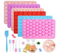 6 Pezzi Muffa Del Silicone Della Caramella, Muffa Del Silicone Del Cioccolato Muffa Dell'orso Gommoso Fai Da Te Set Con 4 Contagocce Per Dolci, Cioccolato, Gelatina