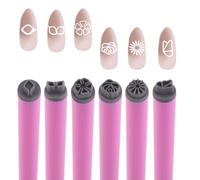 6 Pezzi Nail Art Stamp Pen, 6 Modelli Graffiti Nail Stamp Floral Nail Stamp Pen Nail Pen Set di Penne per Unghie Strumenti per Unghie Fai da Te per Donne