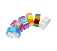 6 pezzi nastro adesivo color arcobaleno decorativo mestiere nastro adesivo impermeabile iridescente nastro adesivo per arte, cancelleria ufficio pittura e nastro progetto