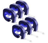 6 Pezzi Nastro Compatibile Dymo Letratag 12mm x 4m Dymo Etichette per Vestiti