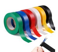 6 Pezzi Nastro Isolante Colorato Set,18mm×20m Nastro Multicolore,Nastri Isolanti Elettrici Professionali Multicolori,Tape Adesivo di Colore Misto,Nastro Colorato PVC,per Elettriche,Automobilistiche