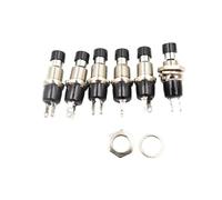 6 pezzi neri Piccoli pulsanti rotondi PBS-110/NO 2 piedi auto-resettante Nessun interruttore di blocco Interruttore a pulsante 7MM Controls Switches