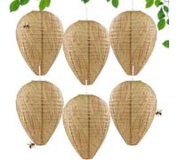 6 Pezzi Nido di Vespe Esca, Finto Nidi Artificiale di Vespa, Appesi Nido di Vespa, Efficace Anti Vespe, Sicuro e Non Tossico, Nido di vespe per la Casa e il Giardino Esterno