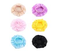 6 Pezzi Night Caps Per Bambini, Classico E Alla Moda, Semplice Colore Solido, Tappo Per Doccia Elastico Rotondo, Resina Morbida, Tappo Per La Cura Dei Capelli Multifunzionale.