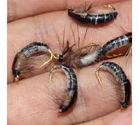 6 pezzi ninfa marrone realistica per la pesca alla trota, esche artificiali, attrezzi da pesca, esche in plastica morbida, esche da caccia e pesca