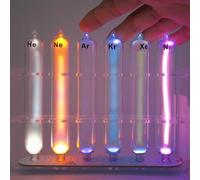 6 Pezzi Nobile Gas Glow Tubo Luce Dimostrazione Atomica Con He Ne Ar Kr Xe N2 Base di Eccitazione Per La Fisica Chimica Insegnamento Collezione Elementi E Desktop Display