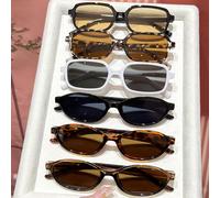 6 pezzi Occhiali da donna multicolore con stampa leopardata e motivi geometrici retrò classici, adatti come regalo, per la vita quotidiana, la fotografia di strada, i festival musicali, le vacanze in 