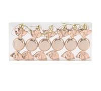 6 pezzi Ornamenti di caramelle, Impostazioni di caramelle appese in plastica, decorazioni di impiccagione per alberi di colori vibranti per pacchetti di ghirlande (Champagne)