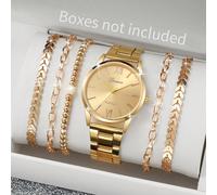 6 pezzi Orologio al quarzo con quadrante a scala romana semplice e bracciale in acciaio di moda per le donne, regalo per studenti che tornano a scuola Tagli UnicaLega di zinco