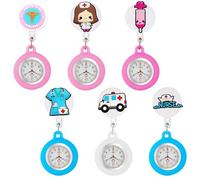 6 pezzi orologio da infermiera, carino orologio da sorella con clip per donne e ragazze, orologio da sorella, orologio da infermiere, regalo per medici, infermiere, paramedici, infermieri, rosa, blu,