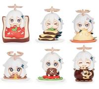 6 pezzi Paimon Emergency Food Action Figure Set Anime Figures Character Figurine PVC Statue Collection Decoration Model Gift 2,75''
