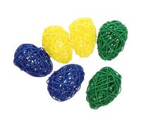 6 Pezzi Palla Decorativa a Forma di Uovo Pasquale in Rattan 6,5 CM | Artigianale e Leggera, Design Rustico, per Decorazioni Primaverili e Ornamenti Sospesi, Adatta