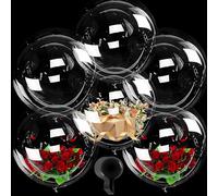 6 Pezzi Palloncini Bolla Trasparenti, 36 Pollici Balloons Bobo, Palloncini Bobo di Compleanno, Palloncini Matrimonio per Matrimonio Compleanno Battesimo Laurea Natale Festa Carnevale(90 cm)