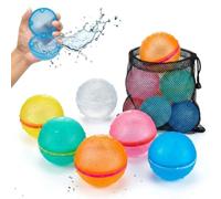 6 Pezzi Palloncini D'Acquas Riutilizzabili, Gavettoni Magnetici Autosigillanti, Bombe D'Acquas Doppia Apertura a Riempimento Rapido, Palloncini D'Acqua Colorati Giochi D'Acqua Feste Estive All'Aperto