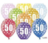 6 PEZZI Palloncini LATTICE 30 CM Numero 50 COMPLEANNO 50 ANNI