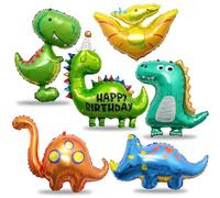 6 Pezzi Palloncino Dinosaure, Grandi Palloncini Dinosauro, XXL Giungla Dinosauro a Elio Palloncino, Gigante Palloncini Foil di Dinosauro per Decorazioni Compleanno Jurassic Theme Party Ragazzo