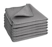 6 Pezzi Panno Microfibra Waffle, 30 x 30 cm Stracci Cucina Grigio, Panni Microfibra Cucina Ultra Sottili e Assorbenti, Riutilizzabile Panni Microfibra Auto per Casa, Cucina, Auto, Vetri, Pavimenti