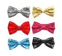 6 Pezzi Papillon Di Paillettes, Classico Ed Elee, Semplici Colori Solidi, Papillon Glitter Maschile, Accessori Per Abbigliamento, Decorazione Per Feste Di Fine Anno.