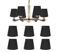 6 Pezzi Paralumi Lampadario, Moderno Nero E14 Clip On Paralume in Tessuto per Lampadina Stile Europeo Coprilampada Piccolo Lampadario Paralumi a Pieghe per Candela