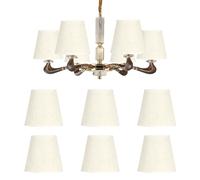 6 Pezzi Paralumi per Lampade, 9 x 13 x 14 cm Paralume in Tessuto per Lampadina E14 Clip On Moderna Coprilampada Piccolo Lampadario Paralumi per Candela Lampadario di Cristallo