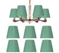 6 Pezzi Paralumi per Lampade, Blu Clip on Paralume in Tessuto per Lampadina Moderno Paralume Applique da Parete Piccolo Lampadario Paralumi a Pieghe per Lampadina Piccola a B C F P