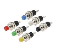 6 pezzi PBS-110 7 mm interruttore a pulsante momentaneo premere l'interruttore di reset momentaneo ON OFF pulsante microinterruttore normalmente aperto NO(Nickeling,Self Reset,White)