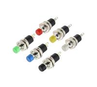 6 pezzi PBS-110 Interruttore a pulsante da 7 mm, microinterruttore di reset normalmente aperto normalmente chiuso(Auto Lock,Blue)