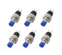 6 pezzi PBS-110 Interruttore a pulsante momentaneo da 7 mm Premere l'interruttore di reset Interruttori a pulsante On Off Normalmente chiusi NC o NO(Blue,Press to power off)