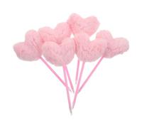 6 Pezzi Penna a Sfera a Cuore Rosa Pon Pon, Stile Kawaii | Plastica e Peluche, Impugnatura Ergonomica Antiscivolo, per Scuola, Planner e Astucci